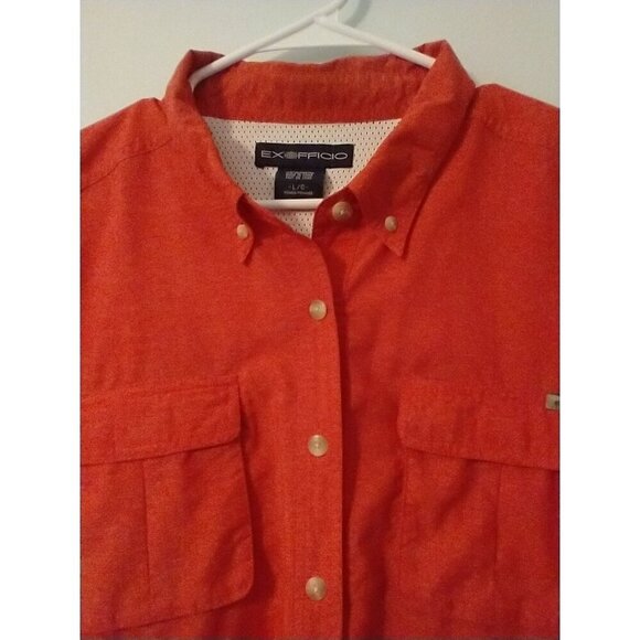 ExOfficio Shirt Women’s Red Fishing Hiking Vented Roll-Tab Quick Dry - Large - Picture 2 of 12